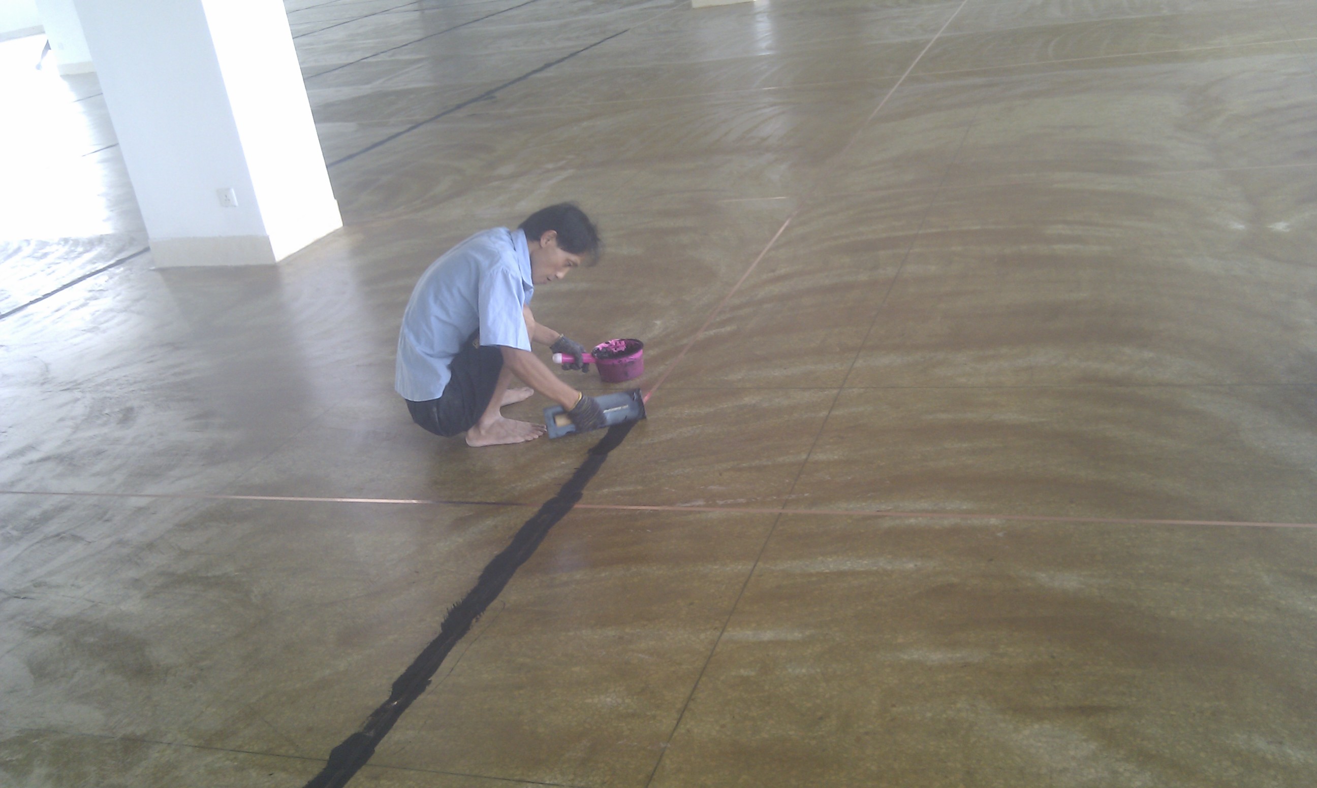 環氧地坪施工中